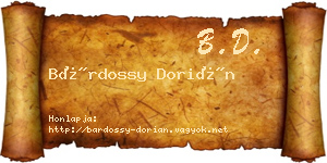 Bárdossy Dorián névjegykártya